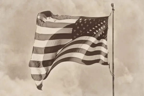 United Stated US American patriotic flag sepia retro vintage background