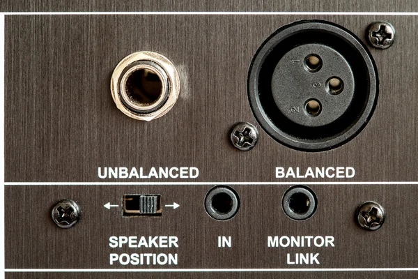 Audio connection control panel.