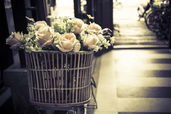 Flowers on vintage bicycle