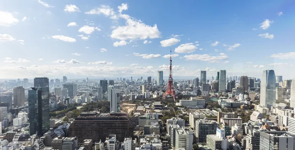 TOKYO, JAPAN - 19 FEBRUARY 2015 - The Tokyo tower in the Kanto region and Tokyo prefecture, is the first largest metropolitan area in Japan. Downtown Tokyo is very modern with many skyscrapers.