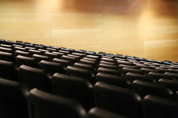 Bank of empty seats in an auditorium