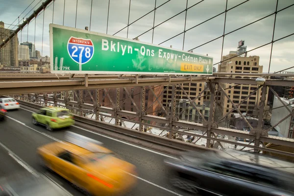 Rush Hour Traffic On The Brooklyn Bridge In New York City