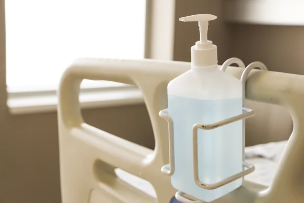 Hygiene gel dispenser in a hospital room
