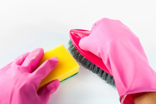 Rubber gloves with sponge