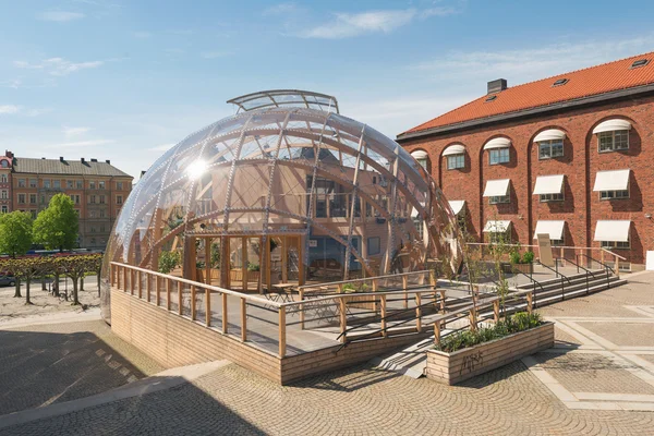 Dome of Visions house, a spherical test building outside of KTH