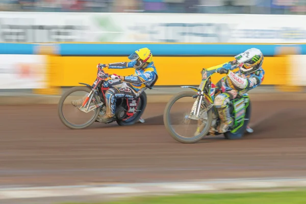 Speedway racing in motion blur between Rospiggarna and Lejonen