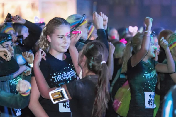 Facepainting at the Color Run Night Edition in Stockholm