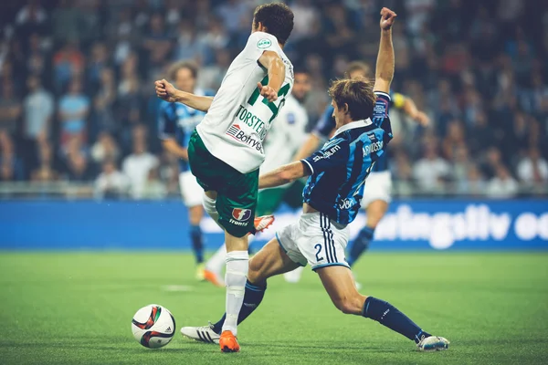 Soccer game between the rivals Djurgarden and Hammarby at Tele2