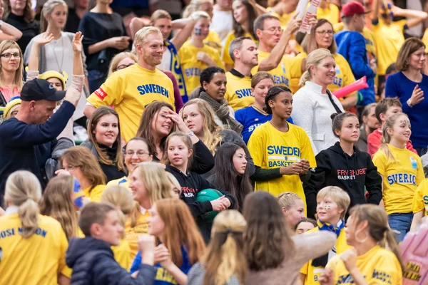 Swedish fans at the Women European Basketball Qualifier game bet