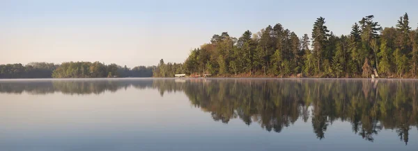 Panorama of Northern Minnesota Lakeshore on a Calm Morning Durin