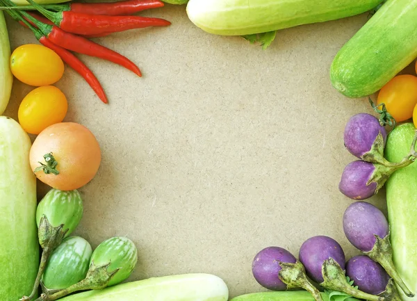 Colorful vegetable frame for background.