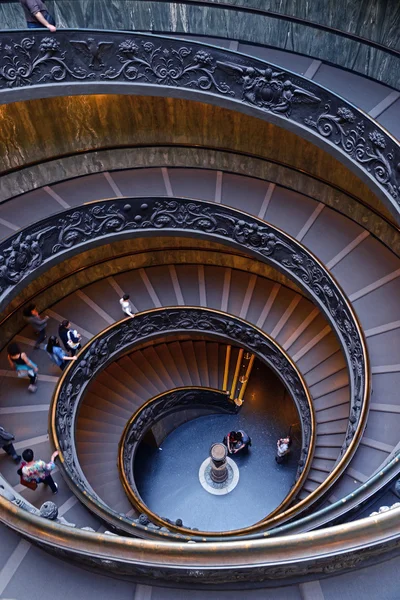 VATICAN City 18 April 2015: Spiral stairs of the Vatican Museums in Vatican, Rome, Italy.