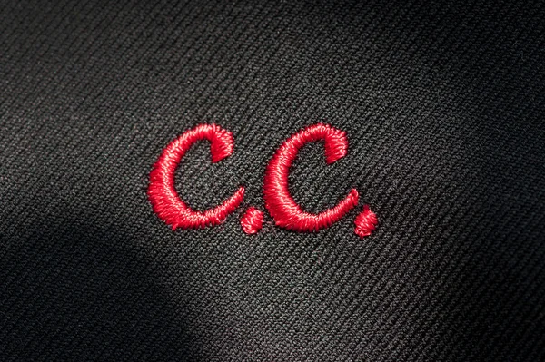 Embroidery of initials or clothing logo