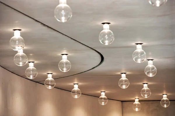 Lightbulbs Arranged in Pattern in Room Ceiling