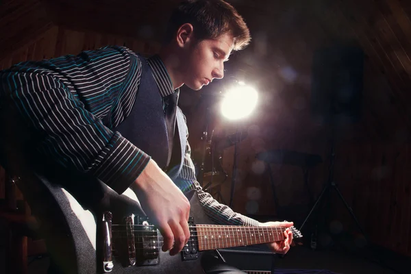 Rock star with a guitar