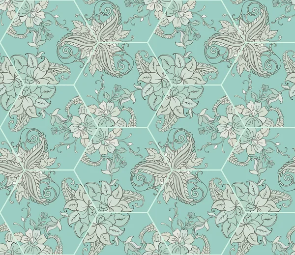 Sample floral background of kaleidoscope. Tile with floral ornament
