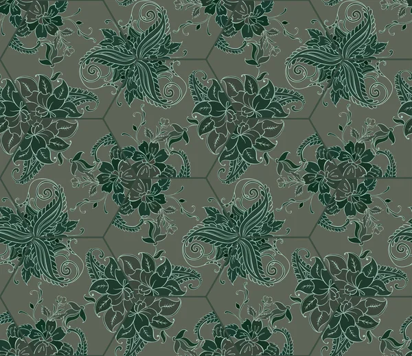 Vector sample floral background of kaleidoscope. Tile with floral ornament