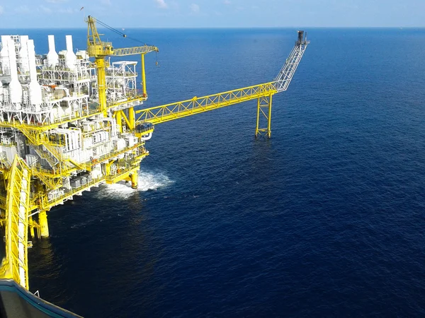 Oil and gas platform in the gulf or the sea, Offshore oil and rig construction Platform