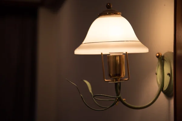 Vintage lamp on the room, Romantic feeling in private room, Interior equipment of house.