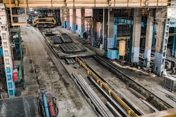 Kyiv, Ukraine - January 27, 2016: Old factory for concrete production