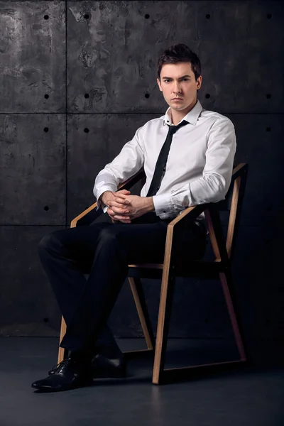 Portrait of successful businessman on a chair