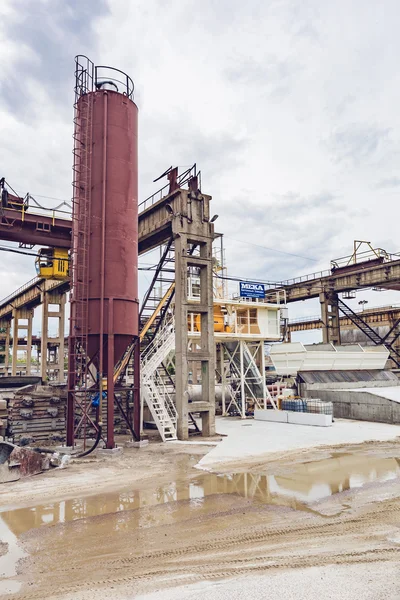 KIEV, UKRAINE - MAY 20, 2016: Old factory for concrete production.