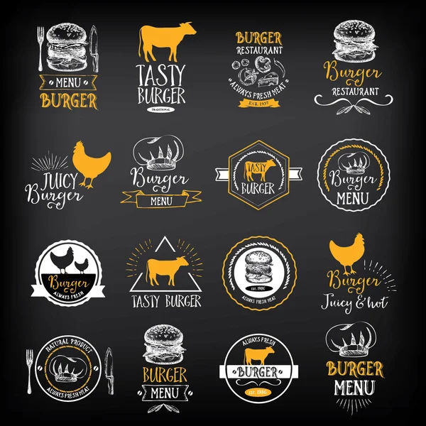 Burger menu restaurant badges