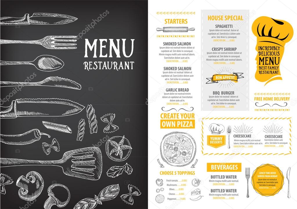 Restaurant Menu Template Design Stock Vector By Marchi 78124792