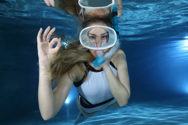Female snorkeler underwater