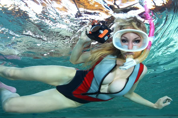 Sexy female snorkeler