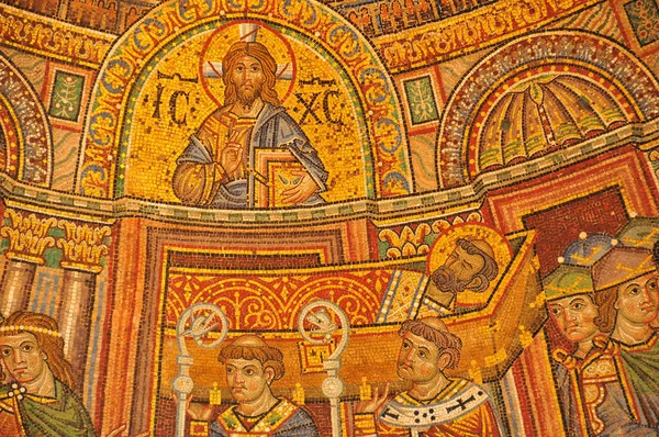 Golden mosaic of Jesus Christ