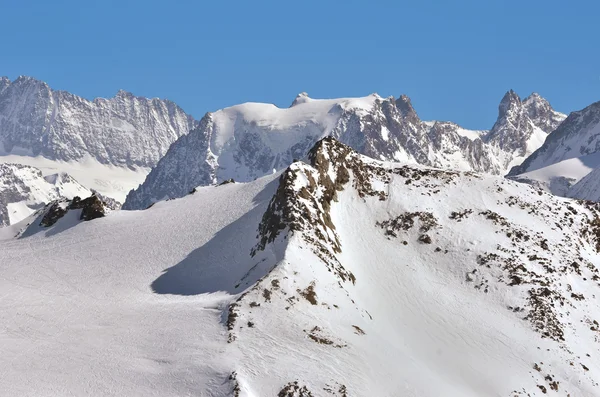 Climber summits of Rosablanche