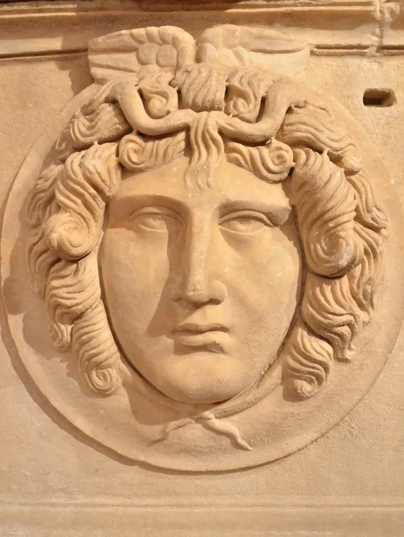 Ancient greek carving of Medusa\'s Head