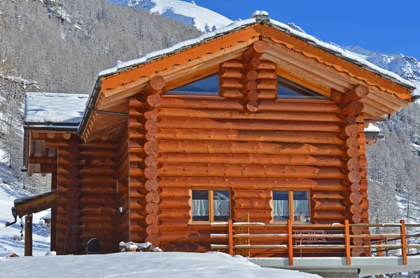 An alpine log cabin