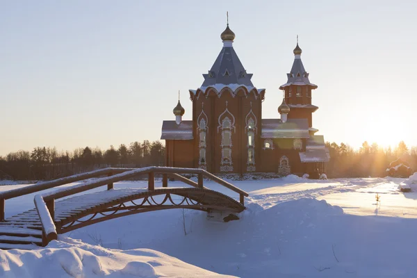 Temple of Christmas of the Prophet and Baptist John into the sunset in a village Zaruchevnya (Shilovskaya), Velsky district, Arkhangelsk region, Russia