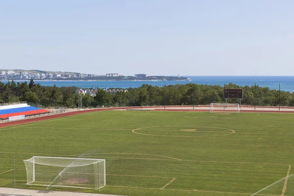 Football field of the stadium Spartak in the city Gelendzhik, Krasnodar region, Russia