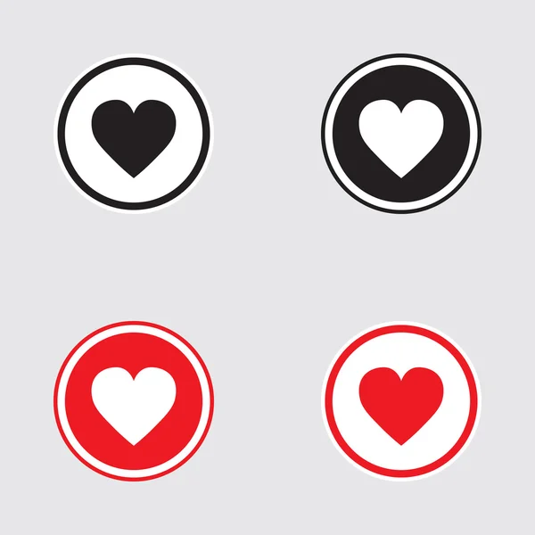 Heart Icon Vector with Four Variations