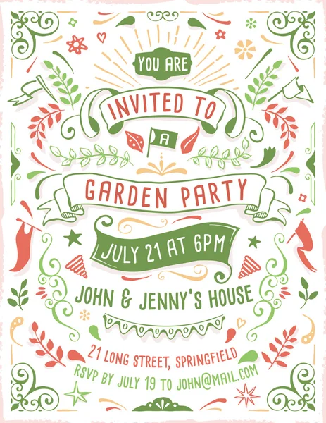 Hand Drawn Summer Party Invitation Template