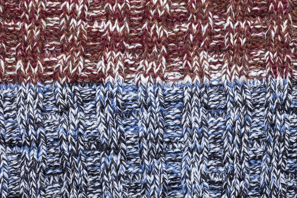 Blue white black brown red mixed knitted melange fabric cloth pa