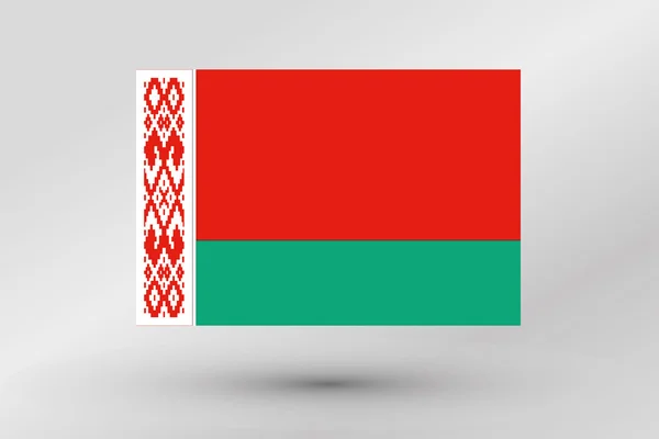 3D Isometric Flag Illustration of the country of  Belarus