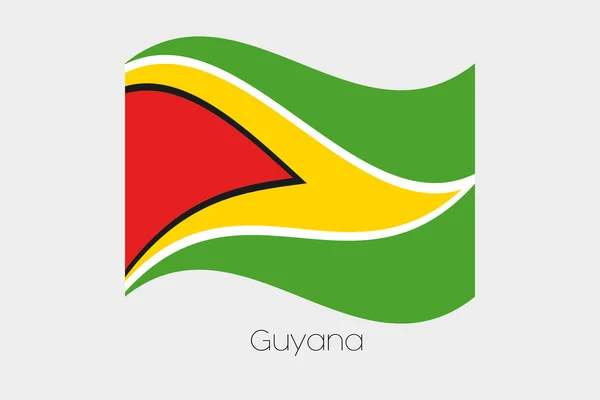 3D Waving Flag Illustration of the country of Guy