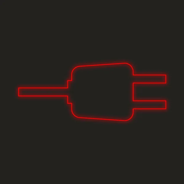 Neon Icon Isolated on a Black Background - Plug