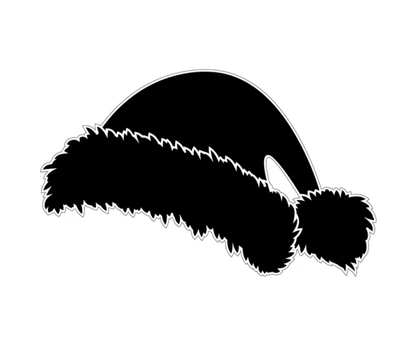 Santa hat, Christmas cap icon, symbol, silhouette. Winter vector
