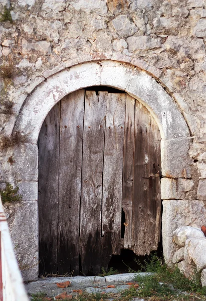 The old broken wooden door, selective focus