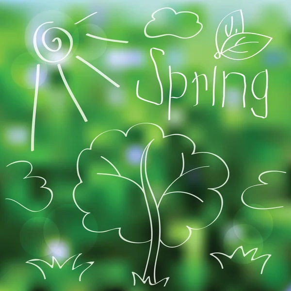 Vector spring landscape background