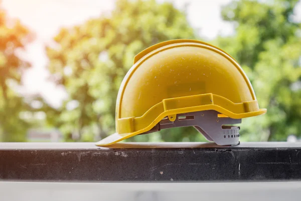 Yellow plastic helmet for workers security