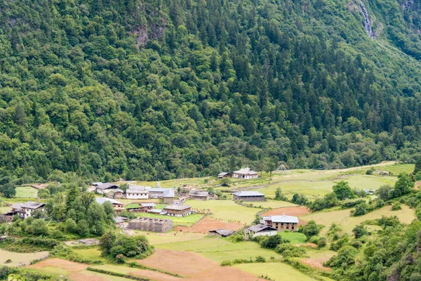 YUBENG, CHINA - Aug 9 2014: Yubeng Village. a famous landmark in the Tibetan village of Deqin, Yunnan, China.