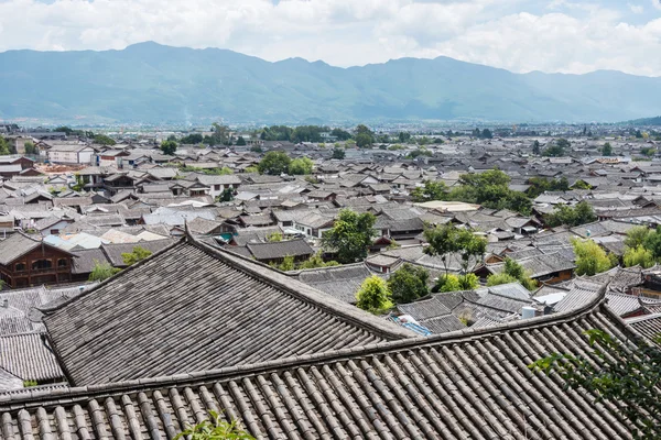 LIJIANG, CHINA - SEP 5 2014: Roof at Old Town of Lijiang(UNESCO World heritage site). a famous landmark in Lijiang, Yunnan, China.