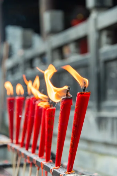 SICHUAN, CHINA - SEP 13 2014: Candle at Lingshan Temple. a famous Temple in Mianning, Xichang, Sichuan, China.