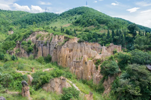 SICHUAN, CHINA - SEP 14 2014: Huanglian Earth Forest. a famous landscape in Xichang, Sichuan, China.